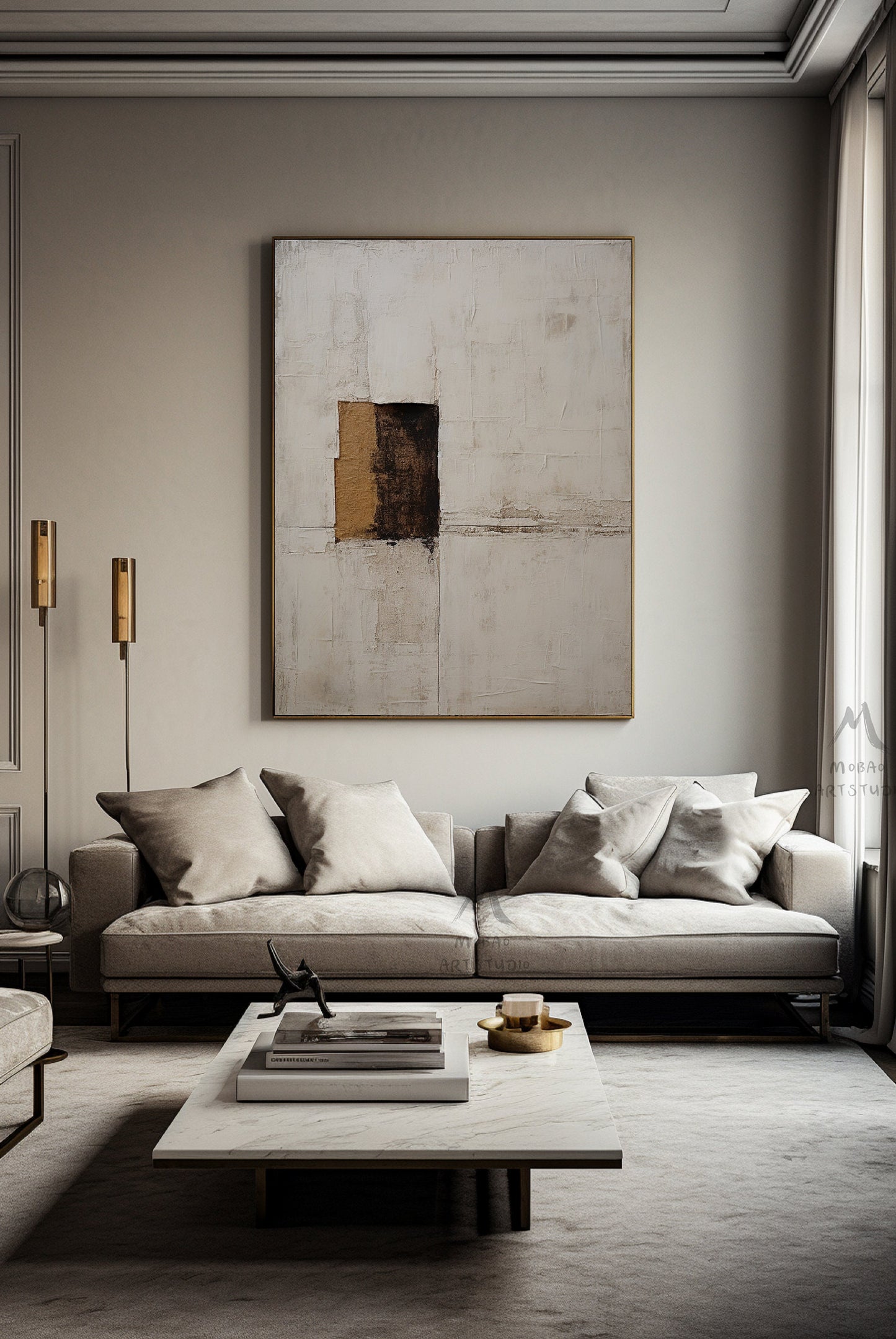 Beige Abstract Painting Boho Wall Art Wabi Sabi Wall Art Beige Canvas Wall Art Brown Abstract Art Boho Wall Art Decor Neutral Wall Art