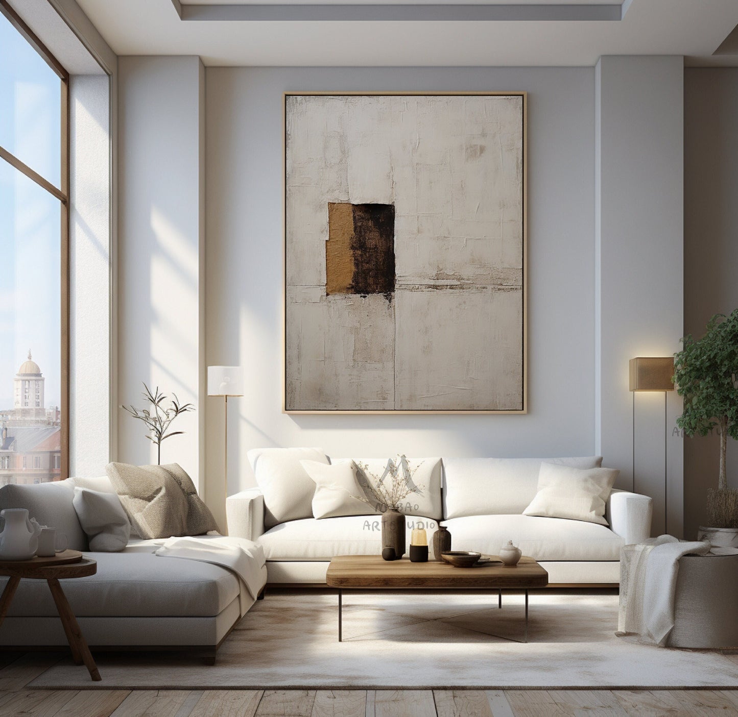 Beige Abstract Painting Boho Wall Art Wabi Sabi Wall Art Beige Canvas Wall Art Brown Abstract Art Boho Wall Art Decor Neutral Wall Art