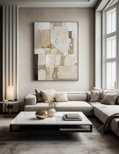 Beige Texture Painting Gray Abstract Painting Beige Modern Wall Art Beige Wall Art Wabi Sabi Wall Art Beige Boho Wall Art Gray Abstract Art