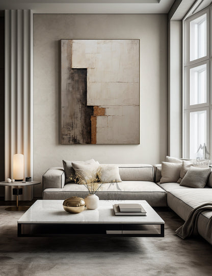 Wabi Sabi Wall Art Beige Painting Boho Wall Art Beige Wall Art Neutral Painting Canvas Wall Art Brown Abstract Art Beige Abstract Painting