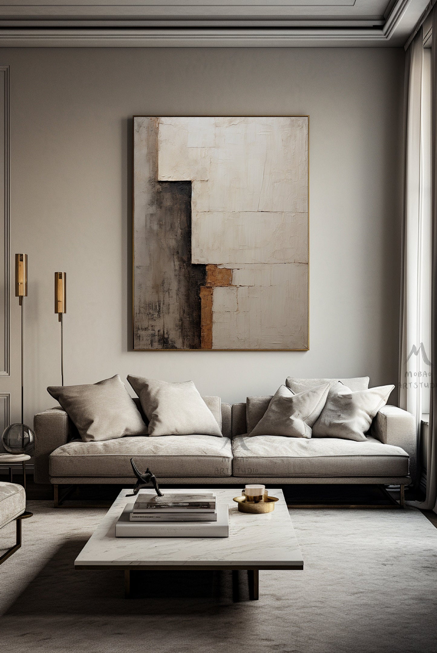 Wabi Sabi Wall Art Beige Painting Boho Wall Art Beige Wall Art Neutral Painting Canvas Wall Art Brown Abstract Art Beige Abstract Painting