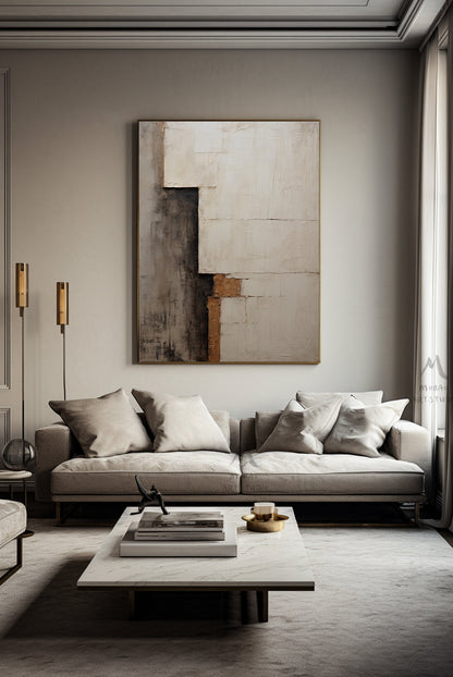 Wabi Sabi Wall Art Beige Painting Boho Wall Art Beige Wall Art Neutral Painting Canvas Wall Art Brown Abstract Art Beige Abstract Painting