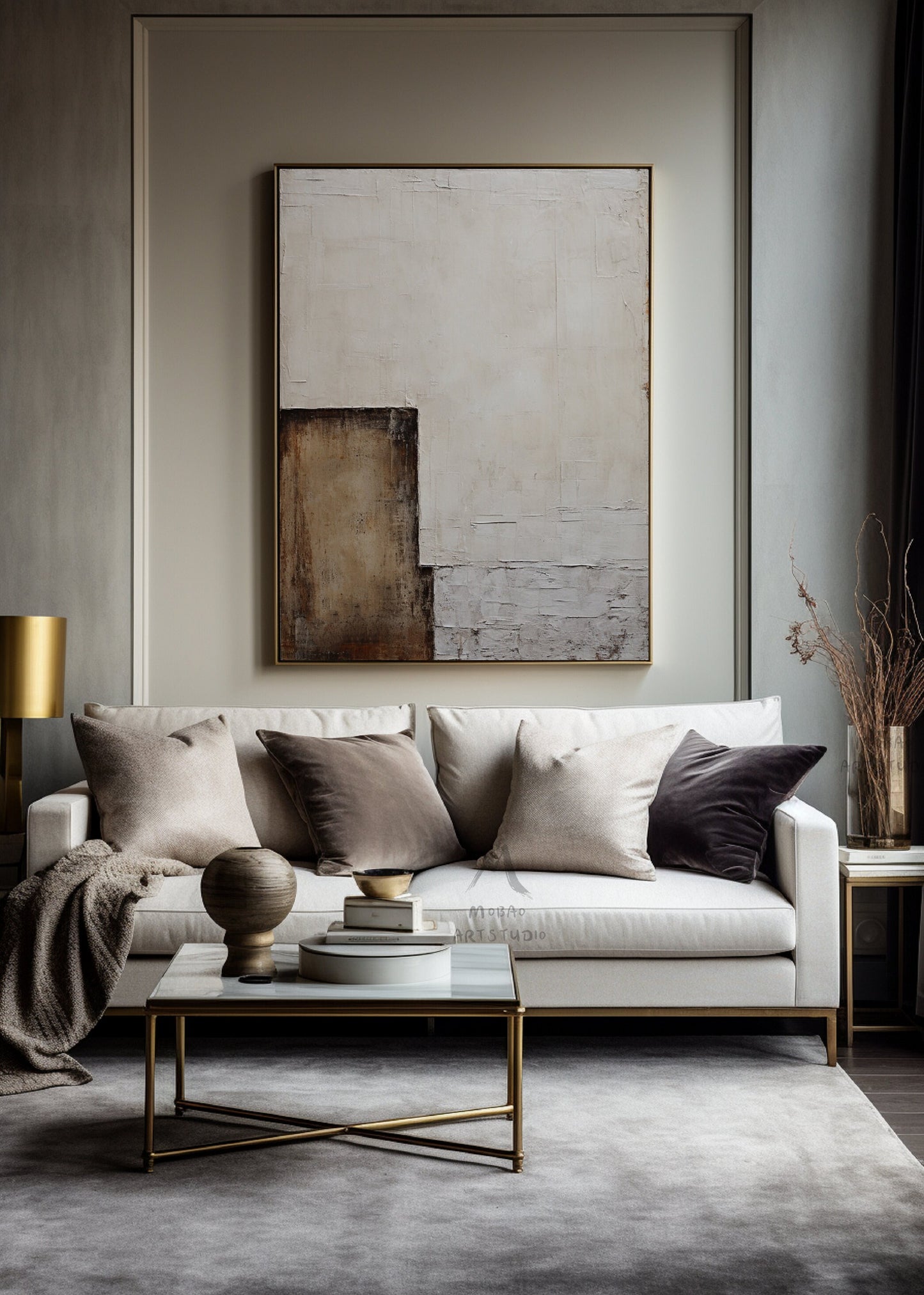 Beige Abstract Painting Boho Wall Art Beige Painting Beige Wall Art Wabi Sabi Wall Art Neutral Painting Canvas Wall Art Brown Abstract Art