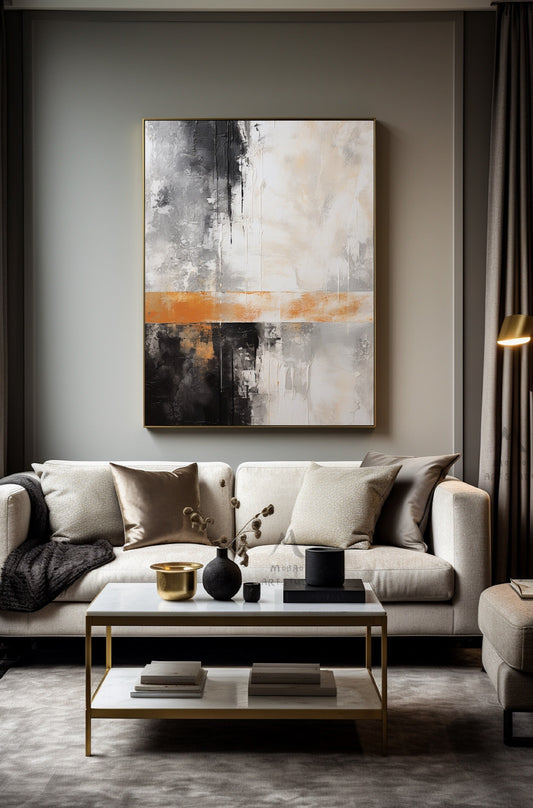 Boho Wall Art Gray Wall Art Neutral Canvas Art Wabi Sabi Wall Art Orange Wall Art Black Abstract Art Beige Abstract Art Beige Wall Art