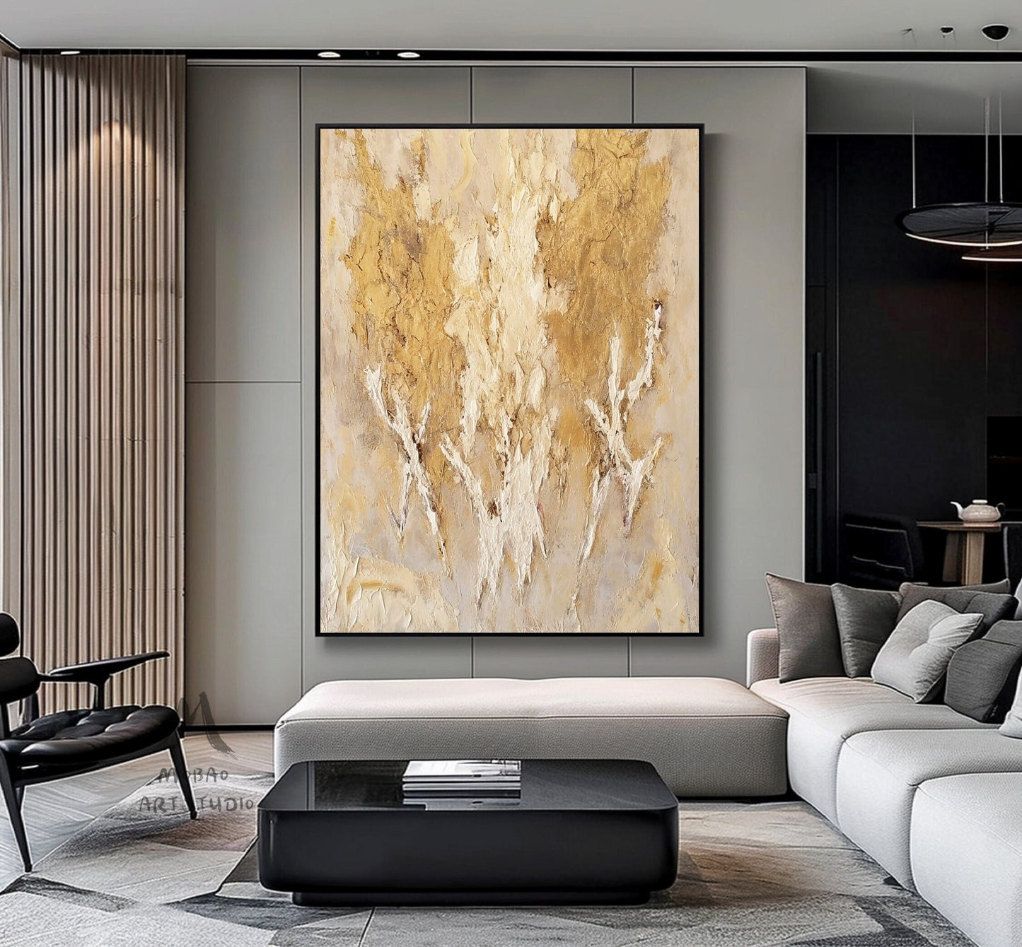 Gold Minimalist Wall Art Beige Abstract Painting Wabi Sabi Wall Art Gold Textured Canvas Painting Beige Textured Art Beige Wall Art Decor