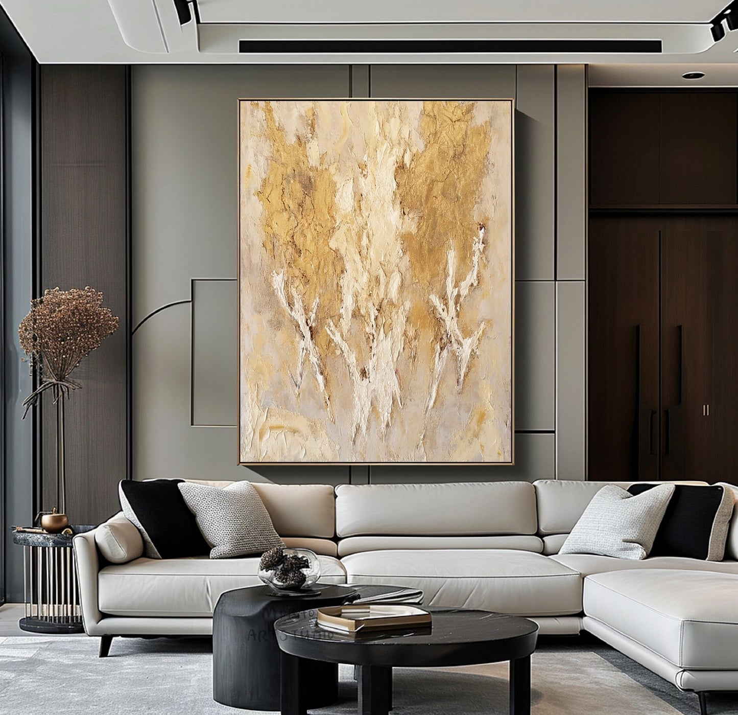 Gold Minimalist Wall Art Beige Abstract Painting Wabi Sabi Wall Art Gold Textured Canvas Painting Beige Textured Art Beige Wall Art Decor