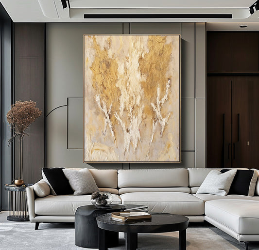 Gold Minimalist Wall Art Beige Abstract Painting Wabi Sabi Wall Art Gold Textured Canvas Painting Beige Textured Art Beige Wall Art Decor