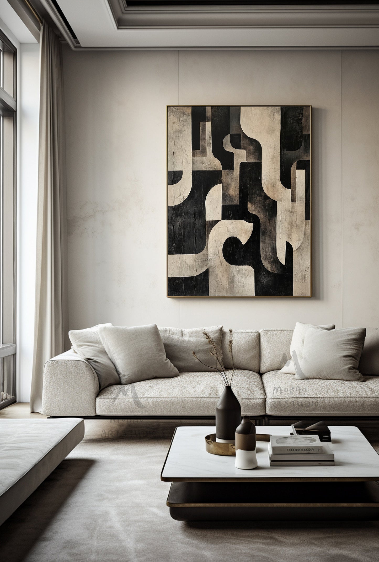 Beige Wabi Sabi Wall Art Black Texture Art Dark Beige Wall Art Beige Abstract Wall Art Beige Canvas Wall Art Black Minimalist Art