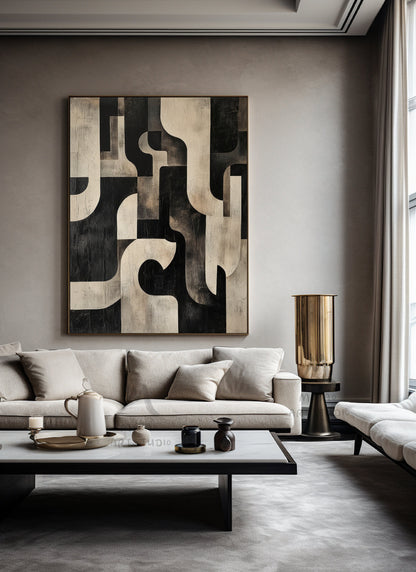 Beige Wabi Sabi Wall Art Black Texture Art Dark Beige Wall Art Beige Abstract Wall Art Beige Canvas Wall Art Black Minimalist Art