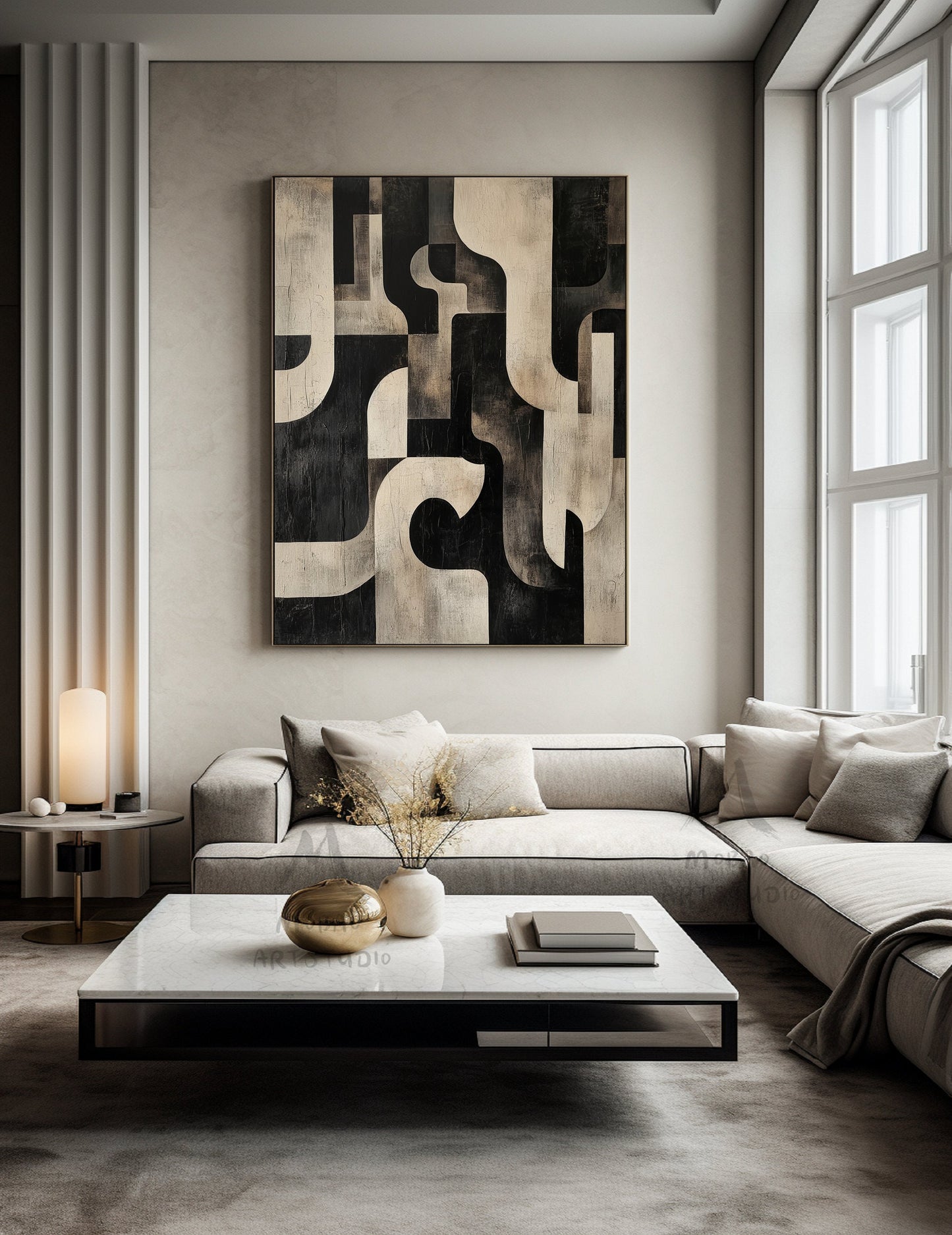 Beige Wabi Sabi Wall Art Black Texture Art Dark Beige Wall Art Beige Abstract Wall Art Beige Canvas Wall Art Black Minimalist Art