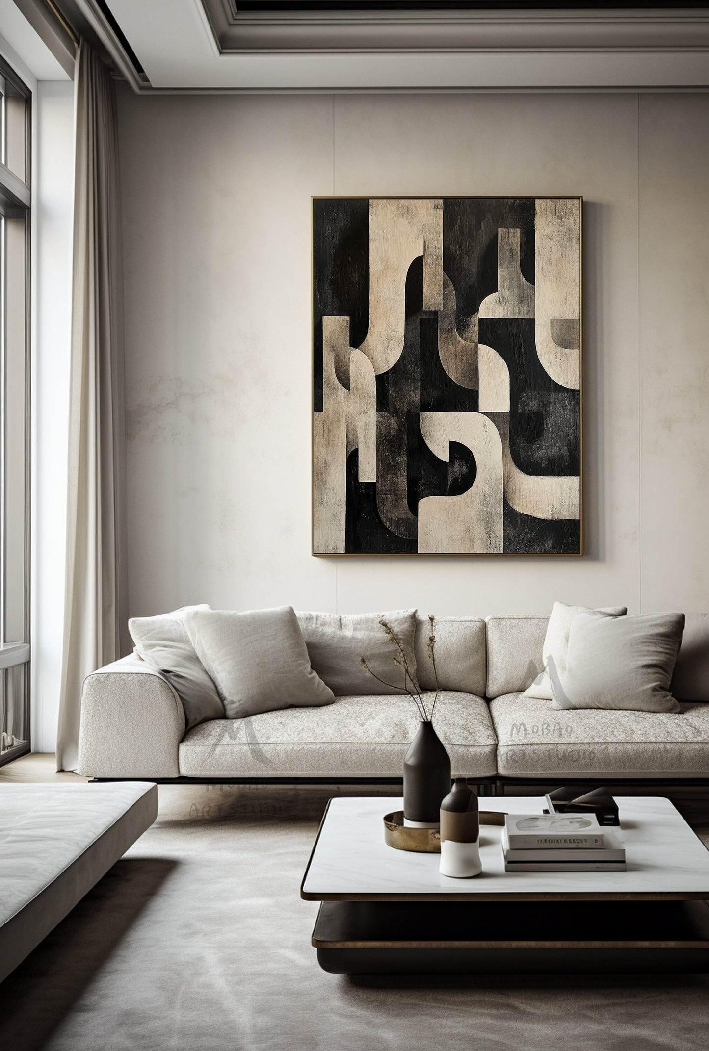 Dark Beige Wall Art Beige Wabi Sabi Wall Art Black Texture Painting Beige Abstract Wall Art Beige Canvas Wall Art Black Minimalist Art