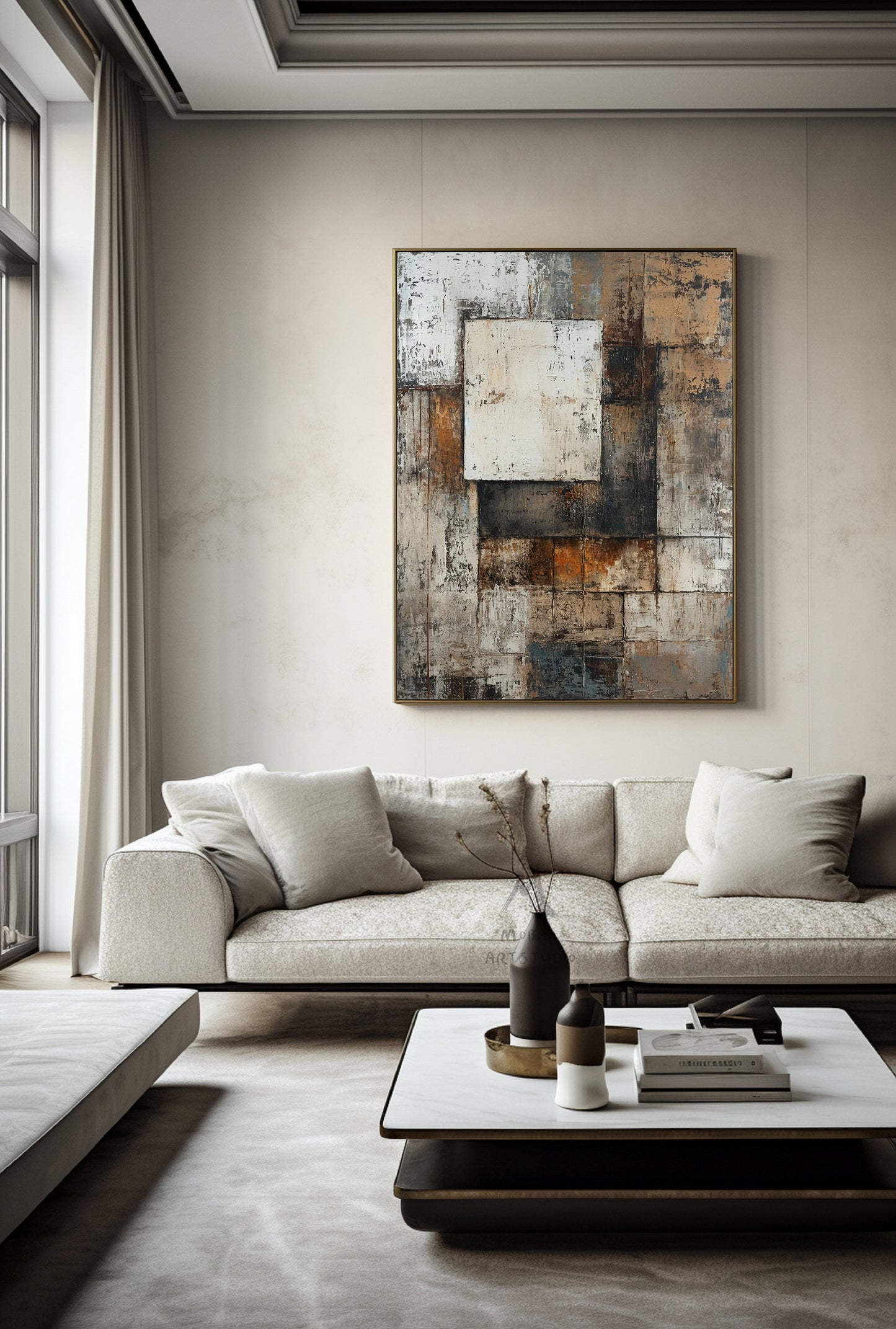 Beige Canvas Wall Art Beige Wabi Sabi Wall Art Brown Wall Art Brwon Minimalist Art Brown Abstract Wall Art Beige Wall Art Large Texture Art