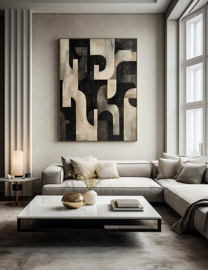 Black Minimalist Art Dark Beige Wabi Sabi Wall Art Beige Canvas Wall Art Black Texture Painting Beige Abstract Wall Art Beige Wall Art