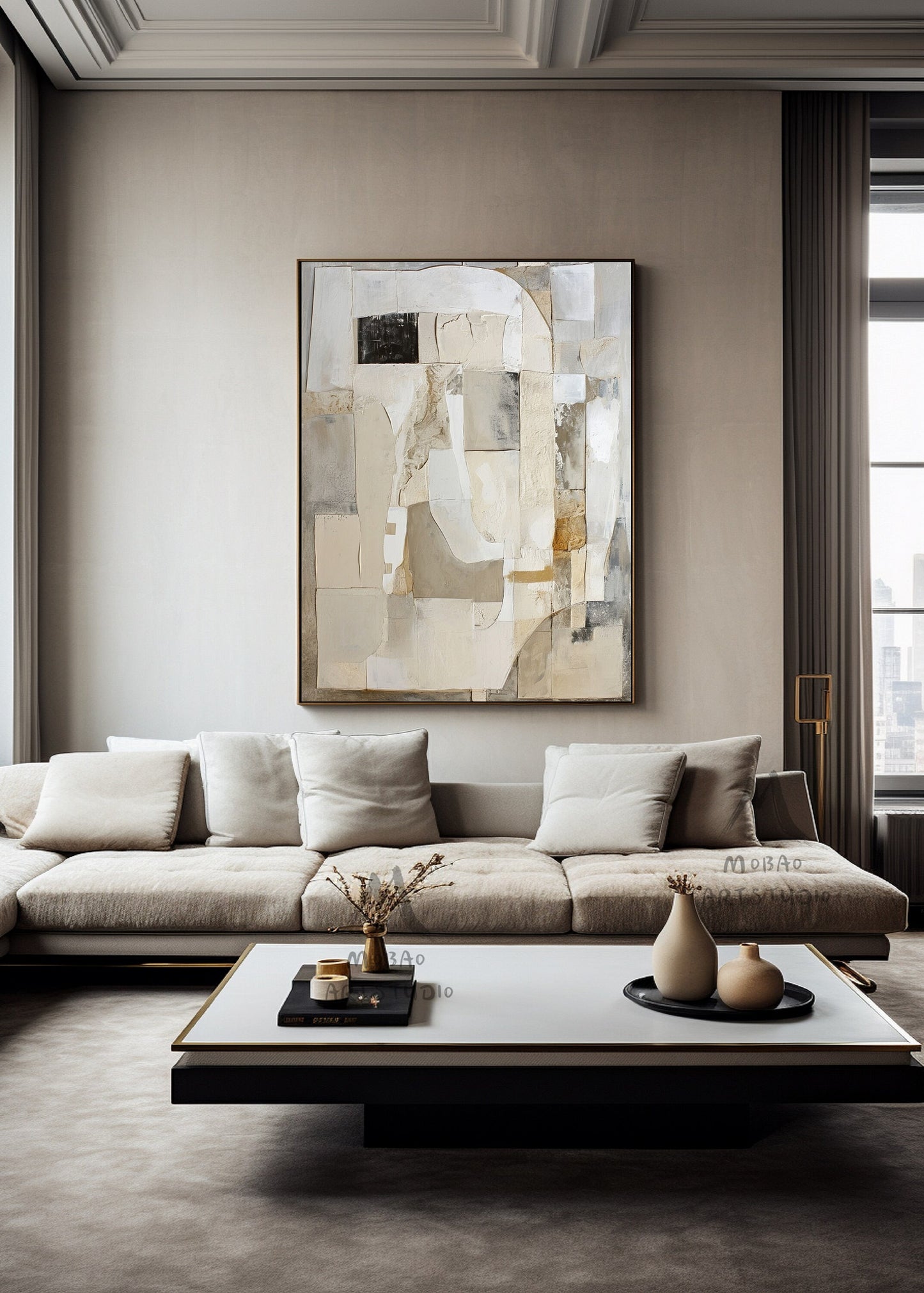 Beige Wabi Sabi Wall Art Beige Texture Art Gray Abstract Painting Boho Wall Art Gray Abstract Art Modern Wall Art Beige Wall Art