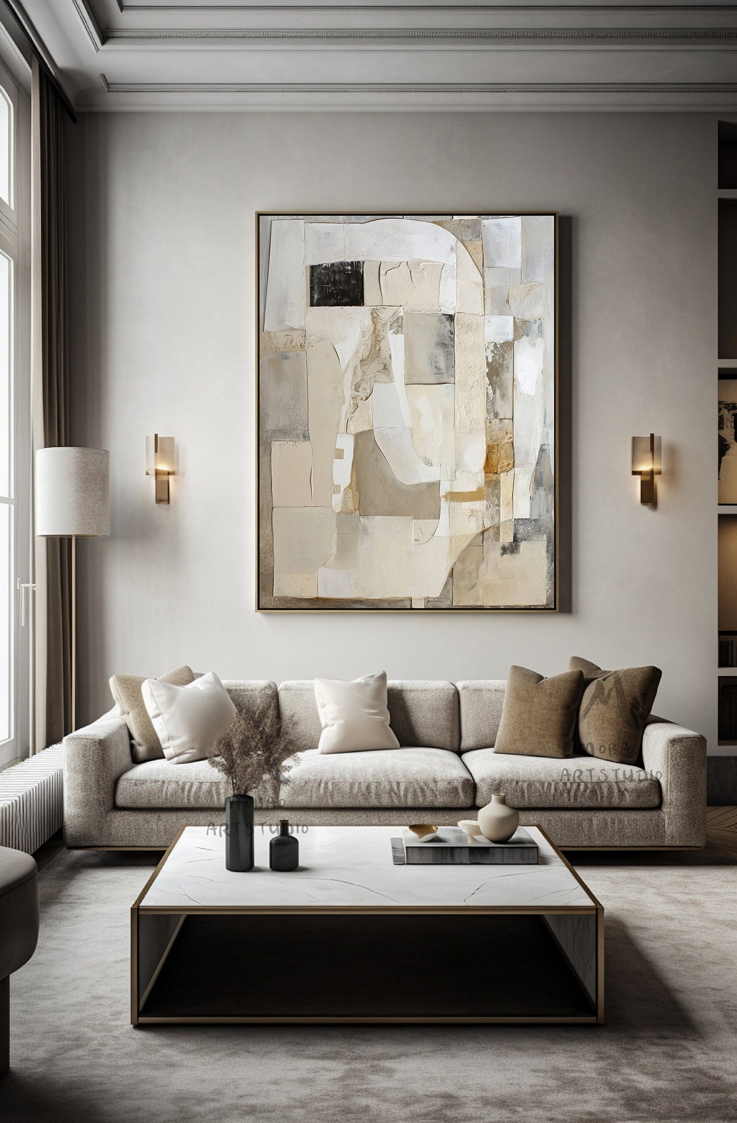 Beige Wabi Sabi Wall Art Beige Texture Art Gray Abstract Painting Boho Wall Art Gray Abstract Art Modern Wall Art Beige Wall Art