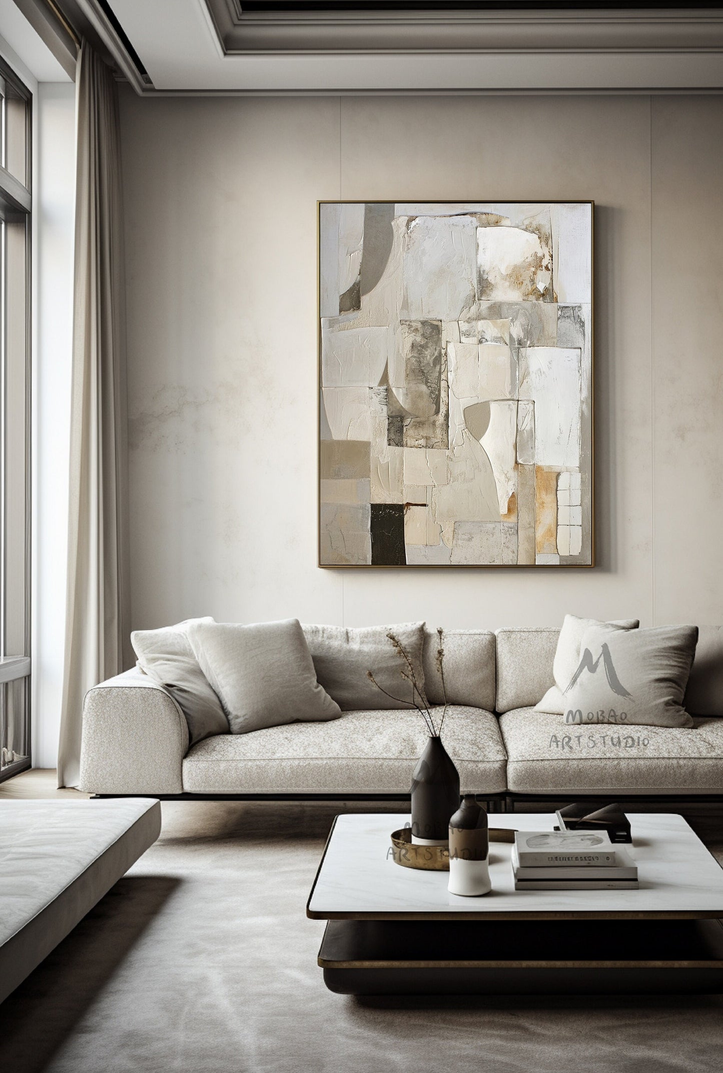 Beige Texture Painting Beige Modern Wall Art Beige Wall Art Wabi Sabi Wall Art Gray Abstract Painting Beige Boho Wall Art Gray Abstract Art