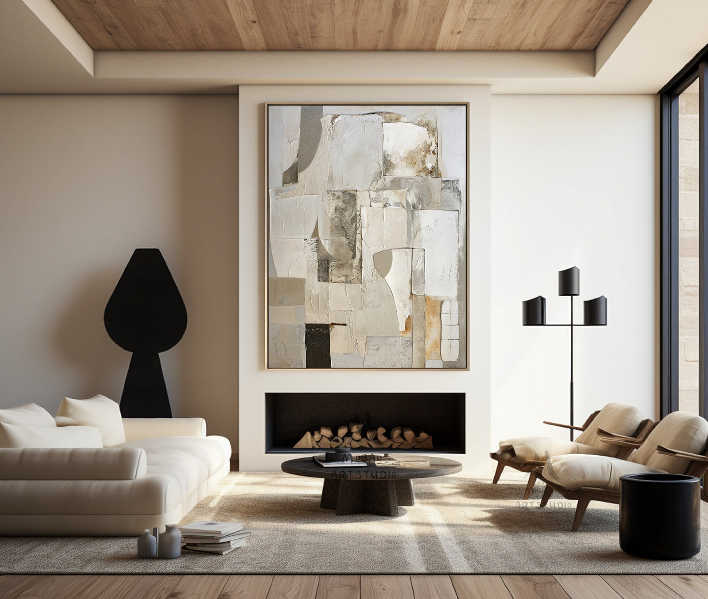 Beige Texture Painting Beige Modern Wall Art Beige Wall Art Wabi Sabi Wall Art Gray Abstract Painting Beige Boho Wall Art Gray Abstract Art