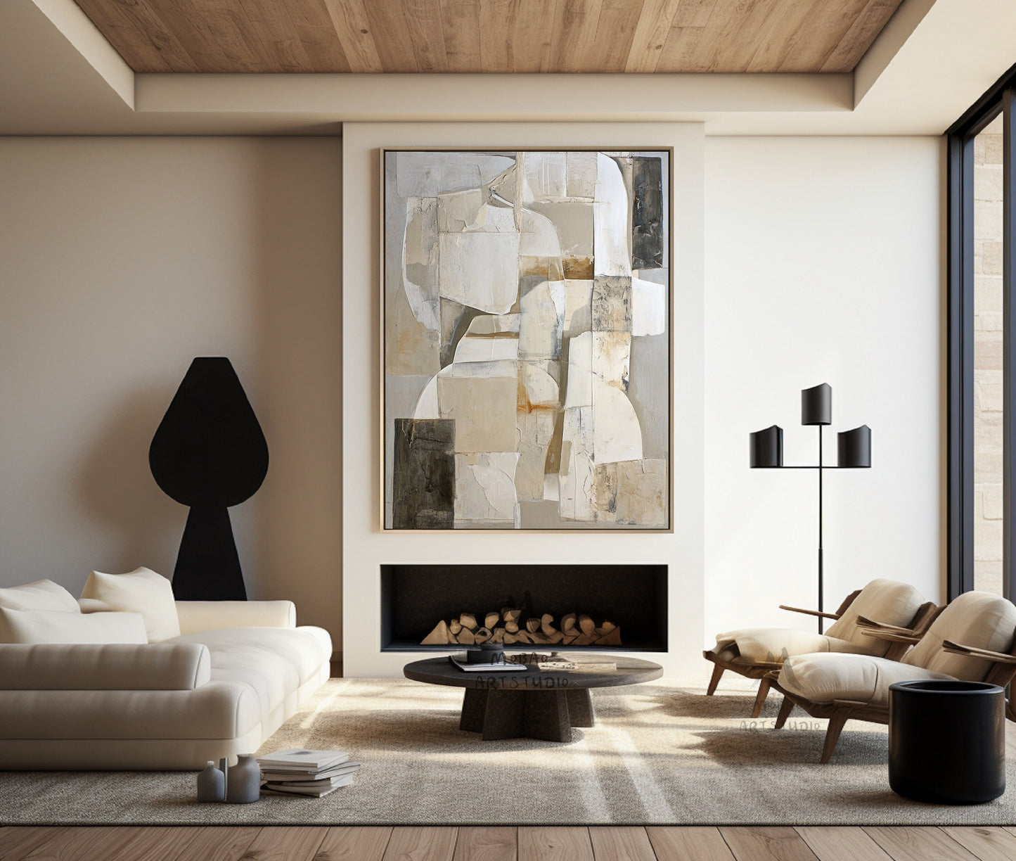 Beige Texture Art Gray Abstract Painting Beige Wabi Sabi Wall Art Boho Wall Art Gray Abstract Painting Modern Wall Art Beige Wall Art