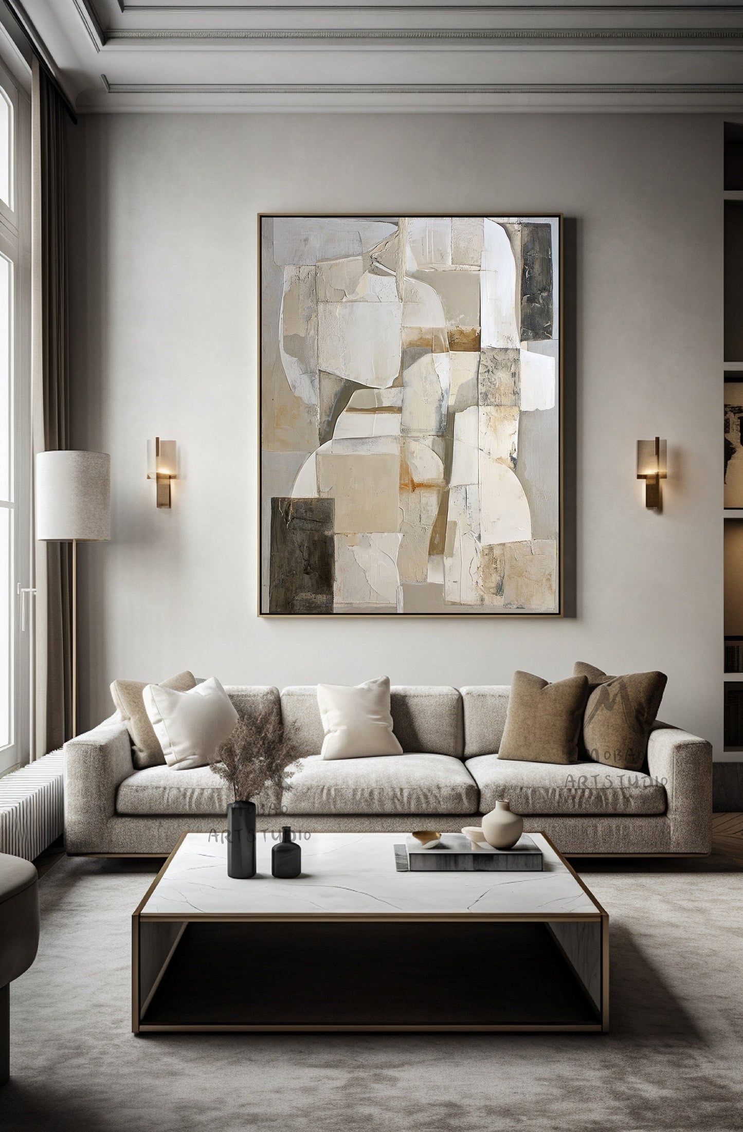Beige Texture Art Gray Abstract Painting Beige Wabi Sabi Wall Art Boho Wall Art Gray Abstract Painting Modern Wall Art Beige Wall Art