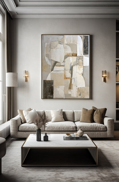 Beige Texture Art Gray Abstract Painting Beige Wabi Sabi Wall Art Boho Wall Art Gray Abstract Painting Modern Wall Art Beige Wall Art
