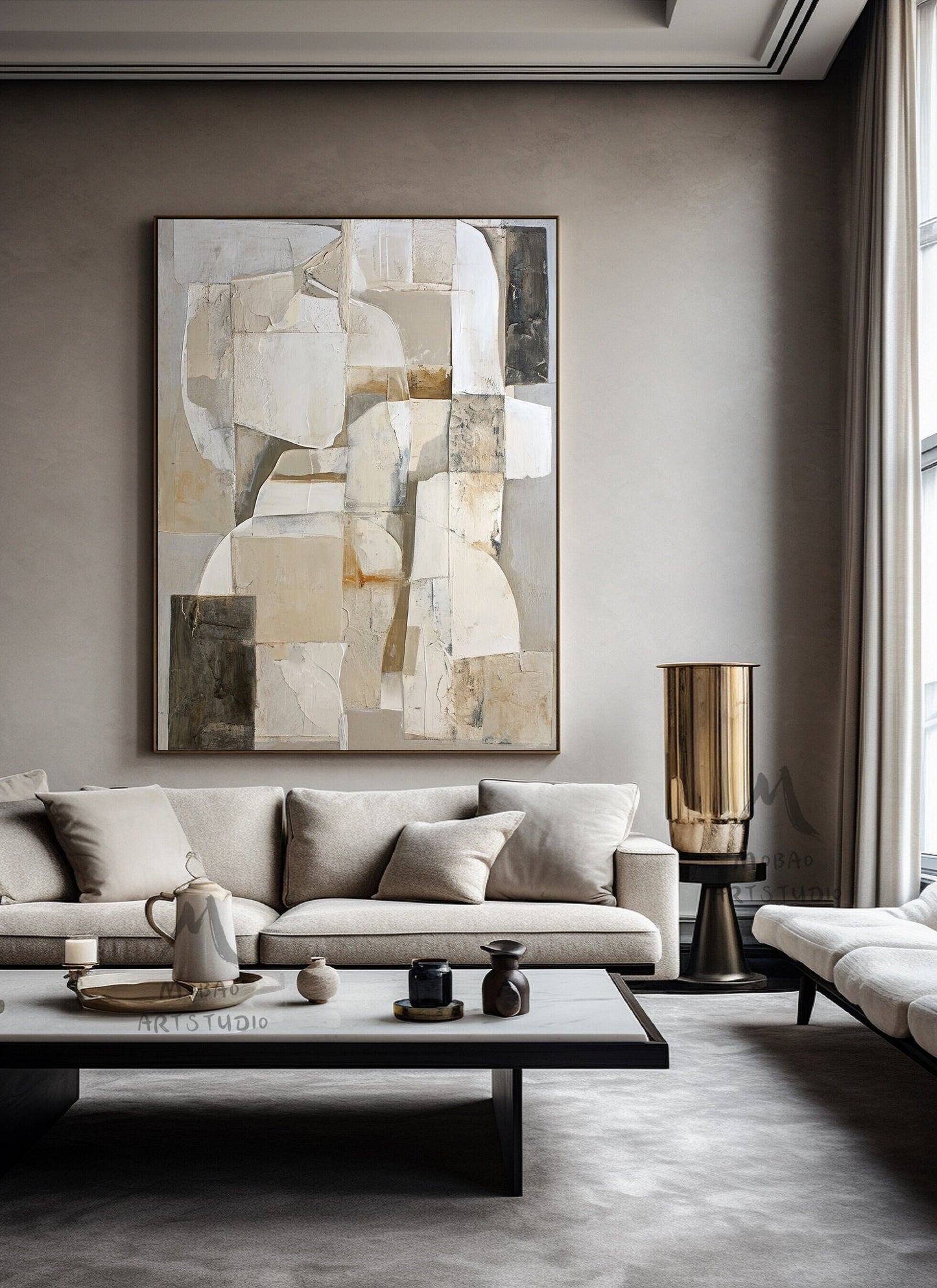 Beige Texture Art Gray Abstract Painting Beige Wabi Sabi Wall Art Boho Wall Art Gray Abstract Painting Modern Wall Art Beige Wall Art