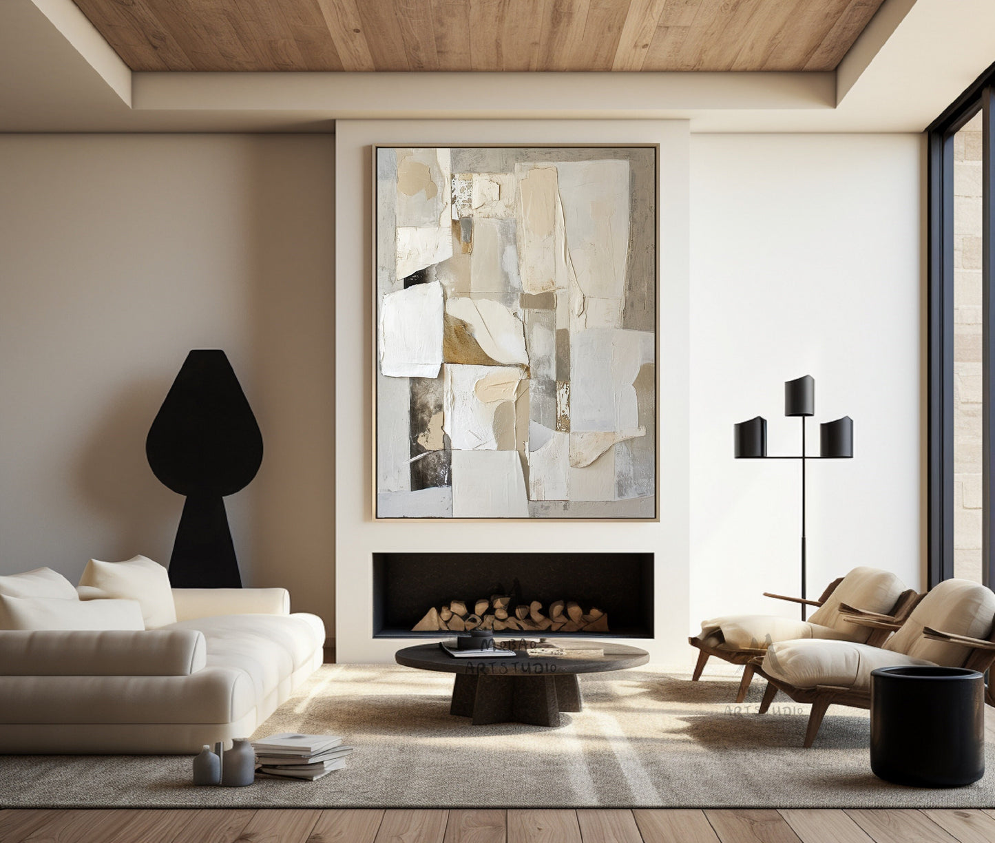 Beige Modern Wall Art Beige Texture Art Gray Abstract Painting Beige Wabi Sabi Wall Art Boho Wall Art Gray Abstract Painting Beige Wall Art