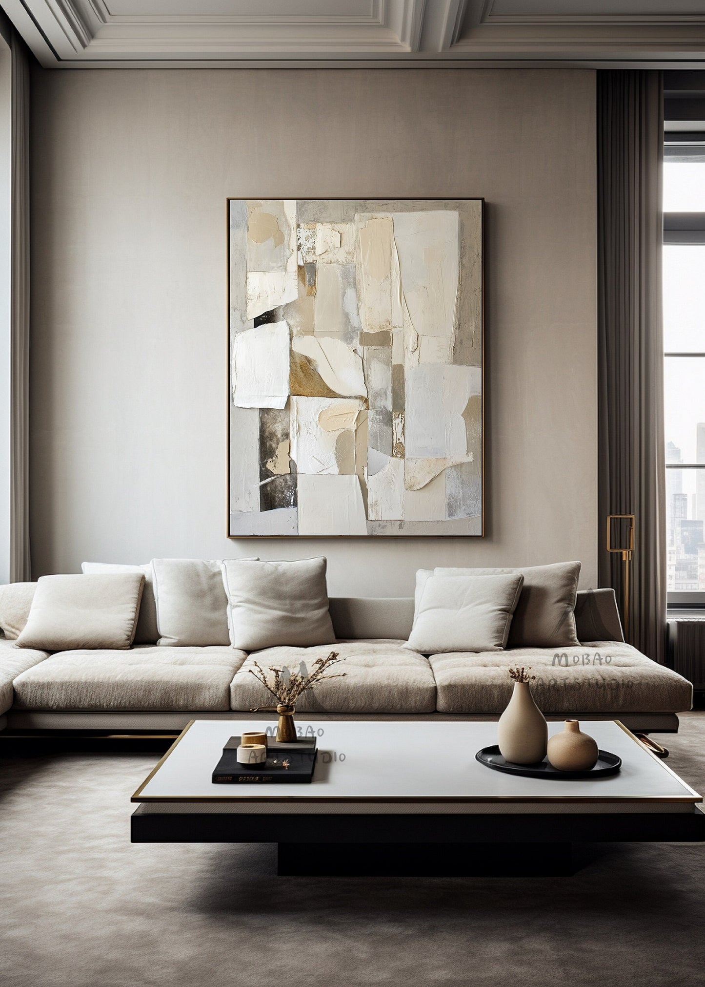 Beige Modern Wall Art Beige Texture Art Gray Abstract Painting Beige Wabi Sabi Wall Art Boho Wall Art Gray Abstract Painting Beige Wall Art