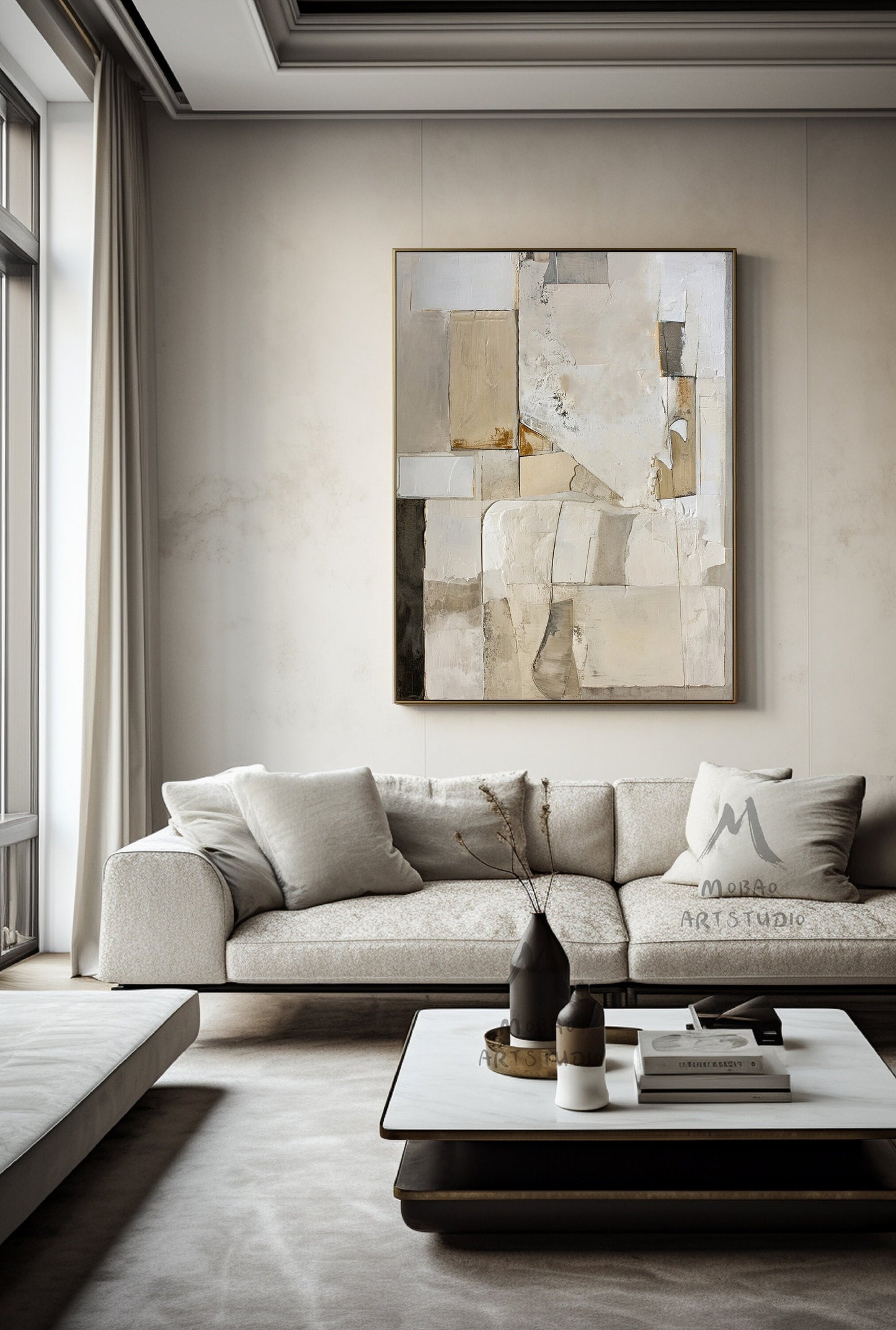 Beige Texture Painting Gray Abstract Painting Beige Modern Wall Art Beige Wall Art Wabi Sabi Wall Art Beige Boho Wall Art Gray Abstract Art