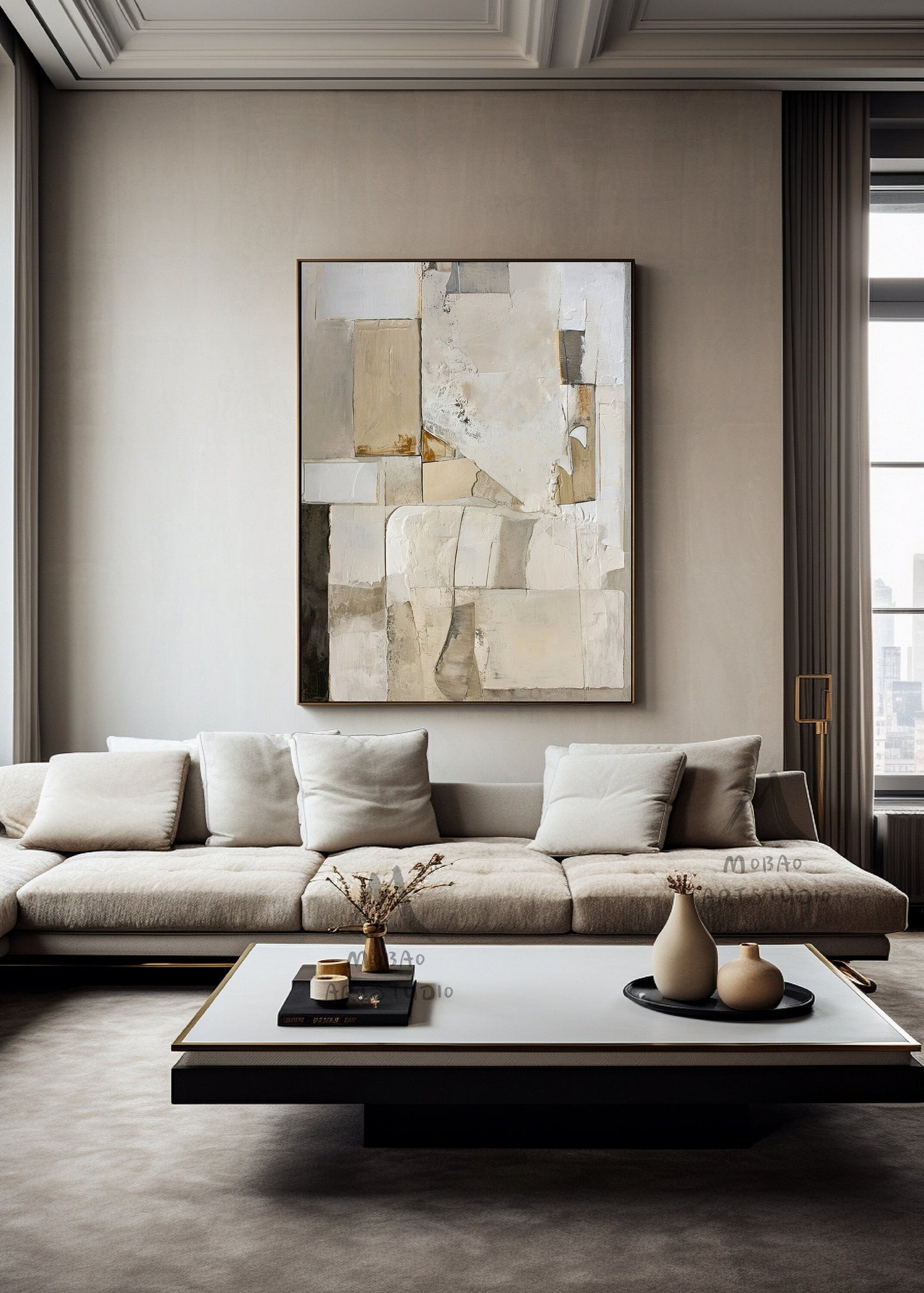 Beige Texture Painting Gray Abstract Painting Beige Modern Wall Art Beige Wall Art Wabi Sabi Wall Art Beige Boho Wall Art Gray Abstract Art