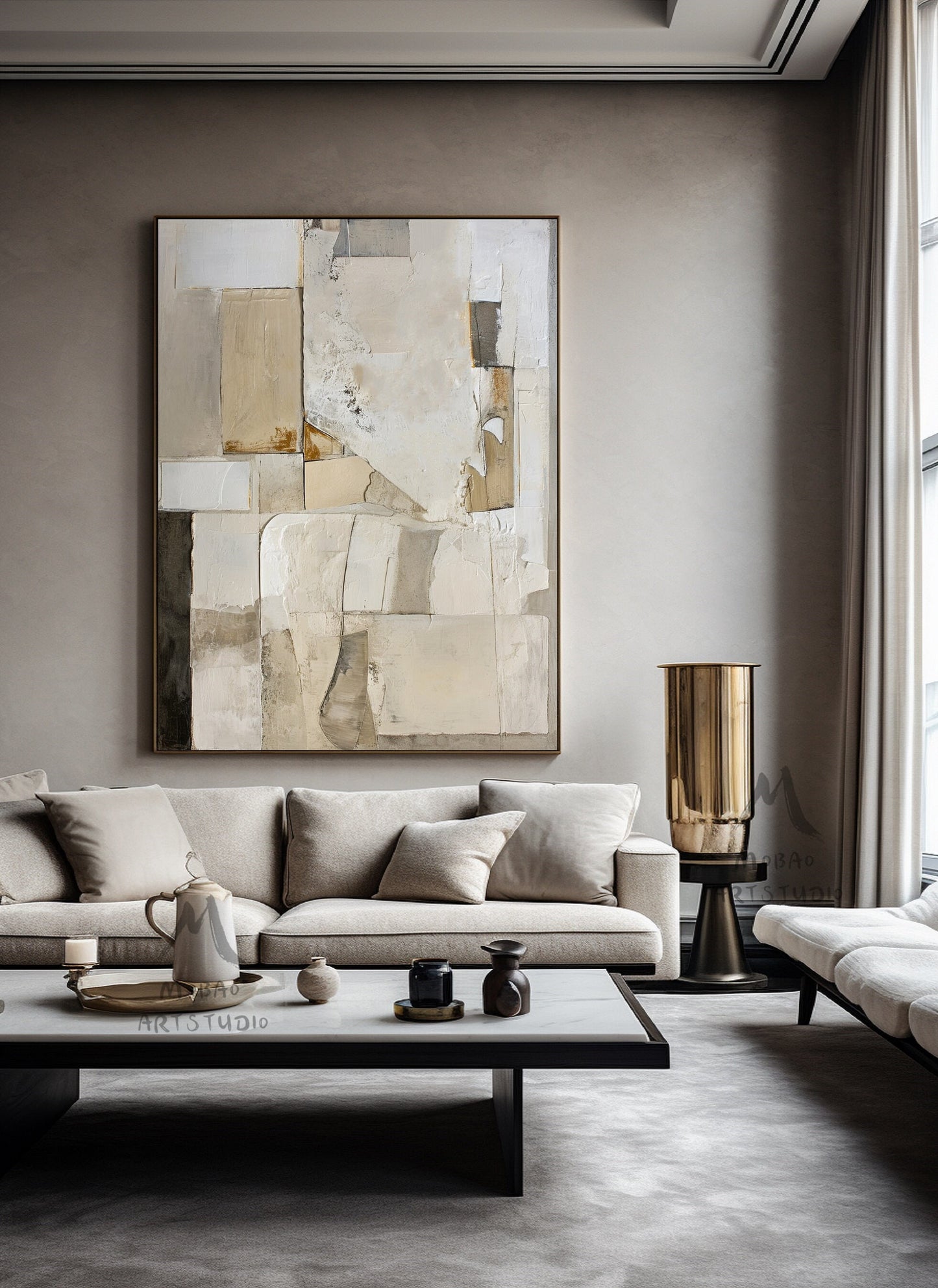 Beige Texture Painting Gray Abstract Painting Beige Modern Wall Art Beige Wall Art Wabi Sabi Wall Art Beige Boho Wall Art Gray Abstract Art