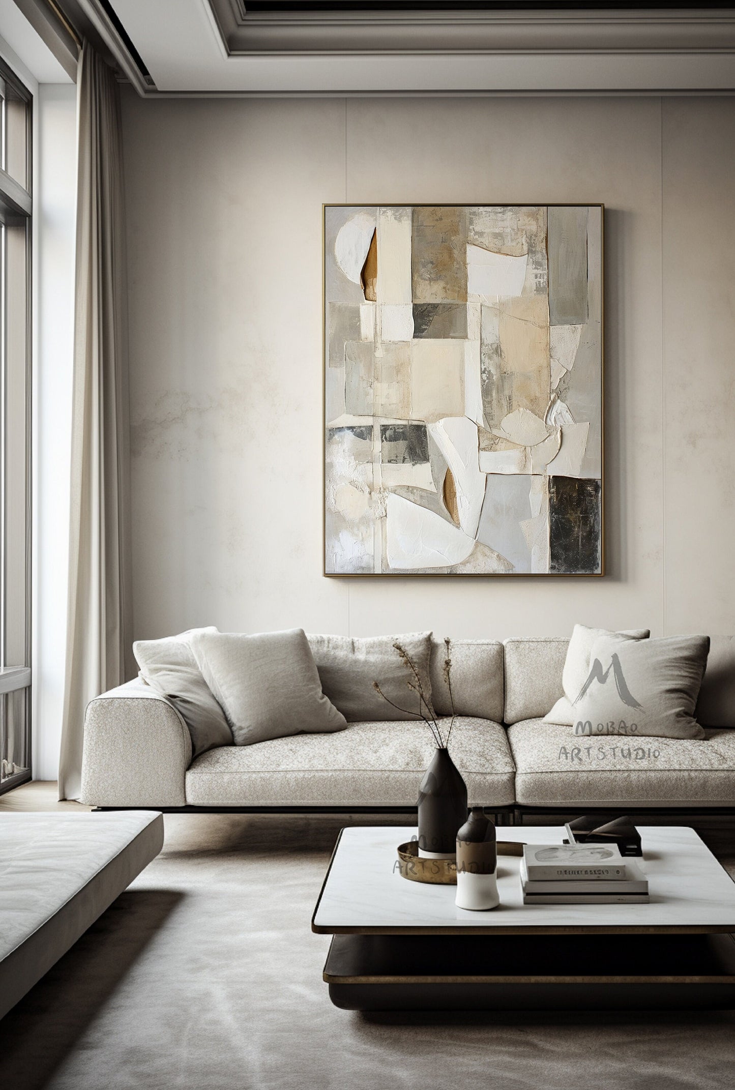 Gray Abstract Art Wabi Sabi Wall Art Beige Texture Painting Gray Abstract Painting Beige Modern Wall Art Beige Wall Art Beige Boho Wall Art