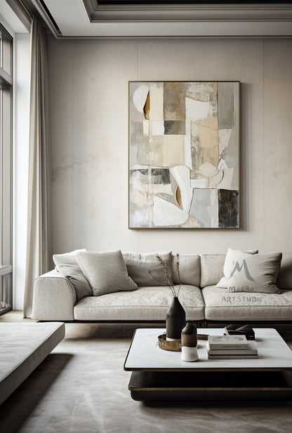 Gray Abstract Art Wabi Sabi Wall Art Beige Texture Painting Gray Abstract Painting Beige Modern Wall Art Beige Wall Art Beige Boho Wall Art