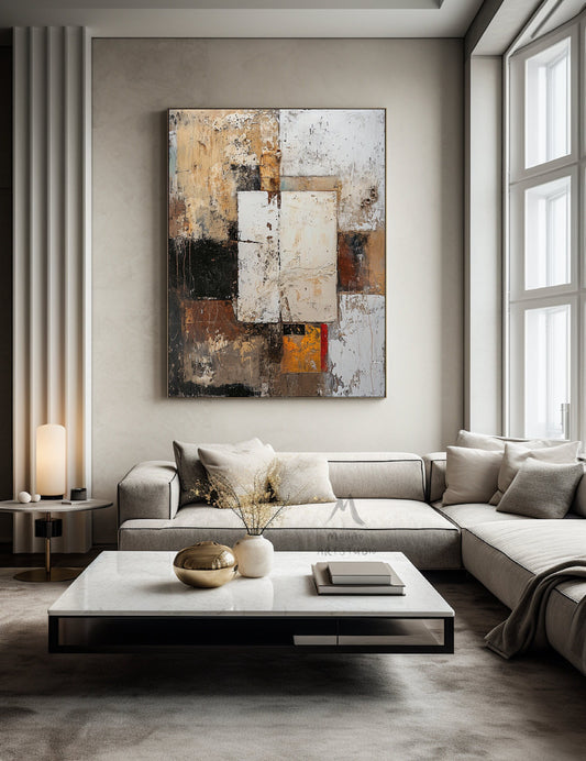 Beige Wall Art Large Texture Art Black Abstract Wall Art Beige Canvas Wall Art Orange Minimalist Art Beige Texture Art Wabi Sabi Wall Art