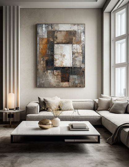 Brown Wall Art Large Texture Art Gray Abstract Wall Art Beige Canvas Wall Art Orange Minimalist Art Beige Texture Art Wabi Sabi Wall Art