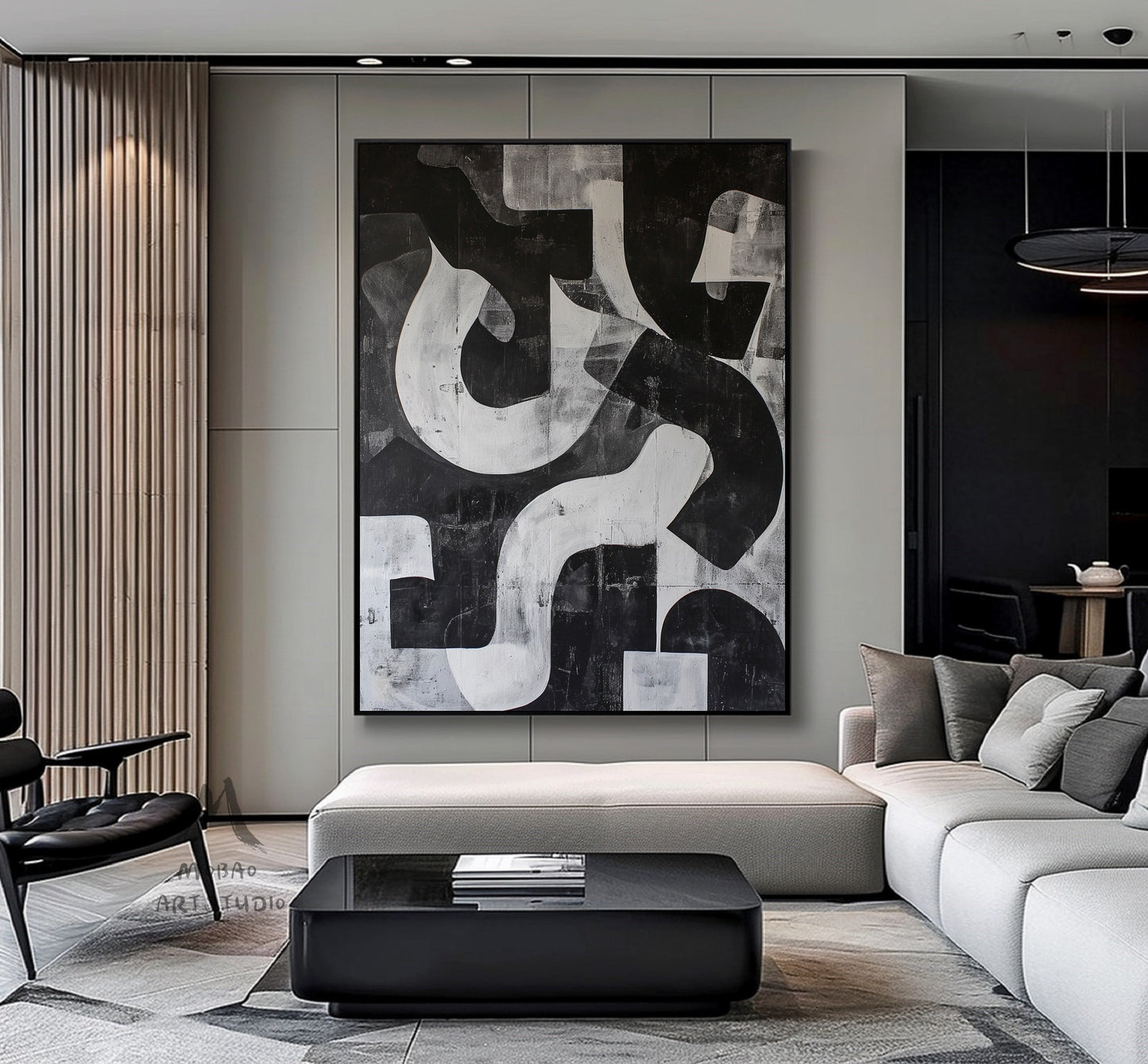 Modern Textured Wall Art Large Black Wall Art Black And Gray Abstract Minimal Painting Black Contemporary Abstract Art for Living Room