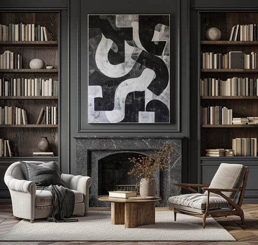 Modern Textured Wall Art Large Black Wall Art Black And Gray Abstract Minimal Painting Black Contemporary Abstract Art for Living Room