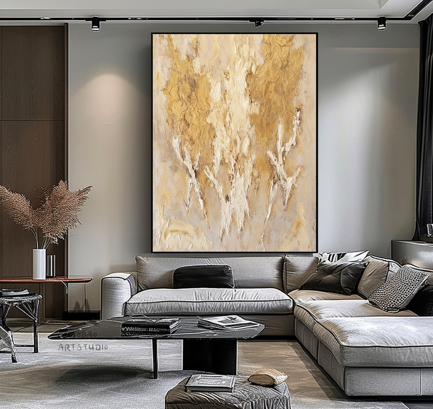 Gold Minimalist Wall Art Beige Abstract Painting Wabi Sabi Wall Art Gold Textured Canvas Painting Beige Textured Art Beige Wall Art Decor