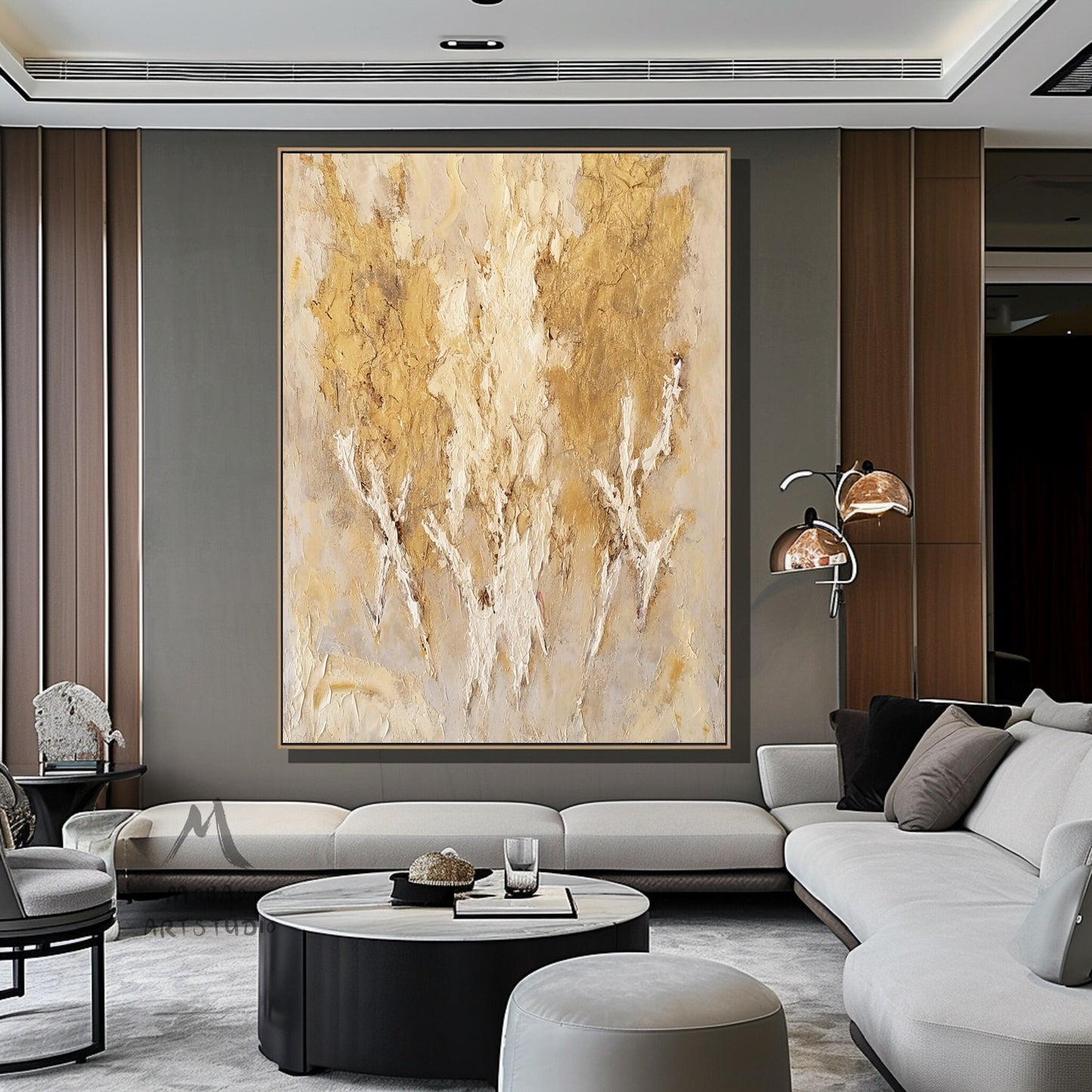 Gold Minimalist Wall Art Beige Abstract Painting Wabi Sabi Wall Art Gold Textured Canvas Painting Beige Textured Art Beige Wall Art Decor