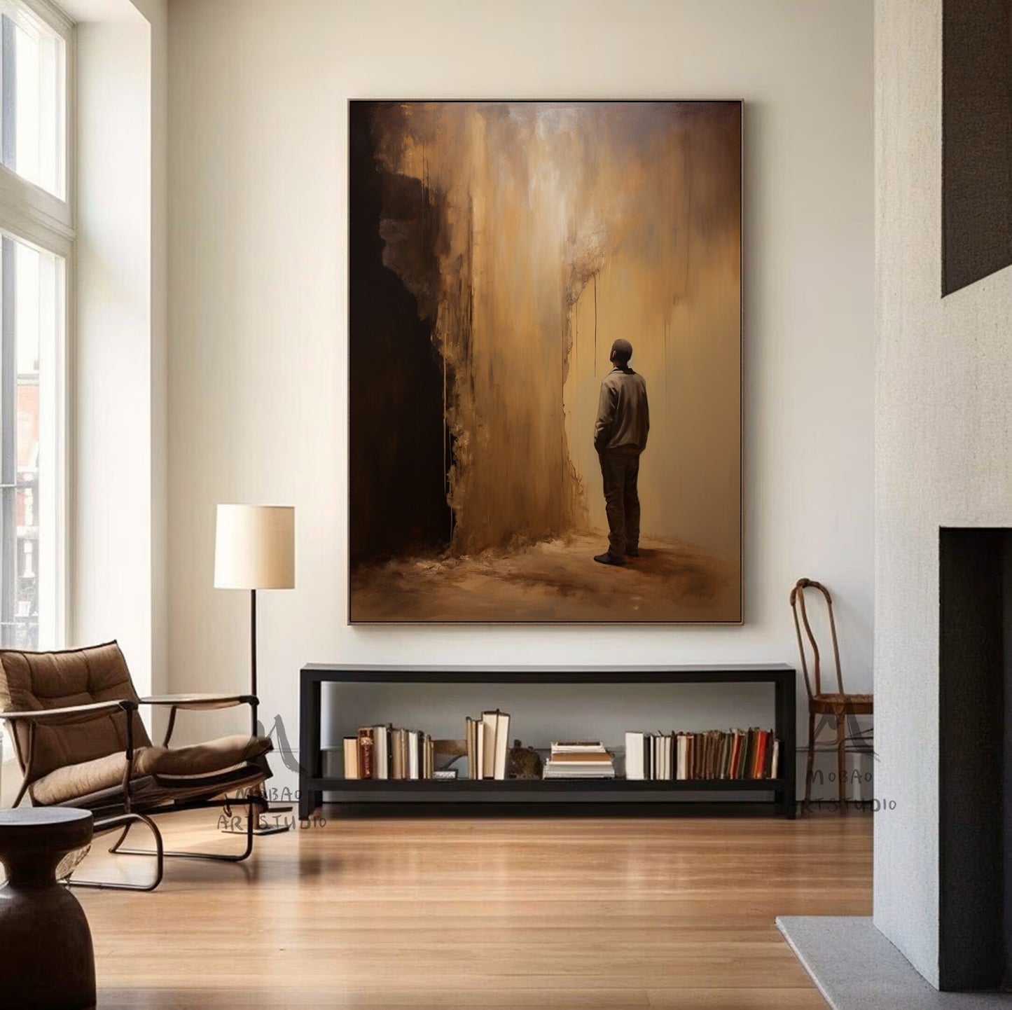 Brown Abstract Painting Wabi-Sabi Wall Art Brown Minimalism Art Brown Wall Art Brown Canvas Art Brown Abstract Art Brown Canvas Art :Hope-9