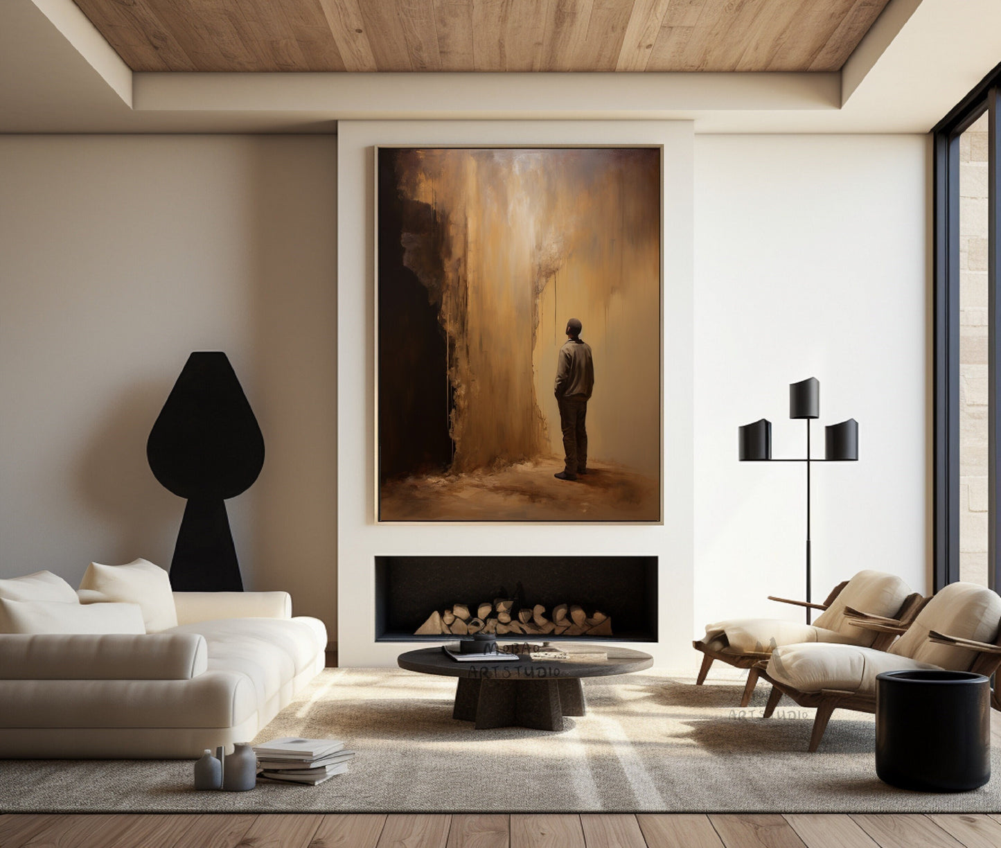 Brown Abstract Painting Wabi-Sabi Wall Art Brown Minimalism Art Brown Wall Art Brown Canvas Art Brown Abstract Art Brown Canvas Art :Hope-9