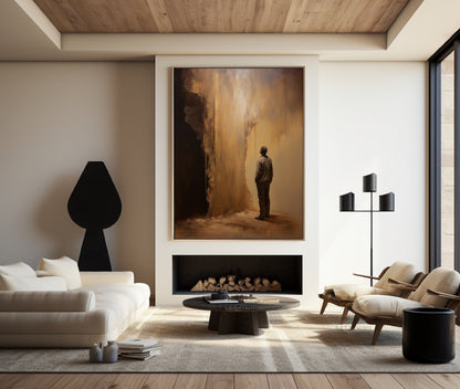 Brown Abstract Painting Wabi-Sabi Wall Art Brown Minimalism Art Brown Wall Art Brown Canvas Art Brown Abstract Art Brown Canvas Art :Hope-9