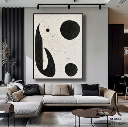 Beige Minimalist Painting Boho Wall Art Beige Textured Art Wabi-Sabi Wall Art Beige Abstract Painting Black Minimalist Wall Art # Elephant