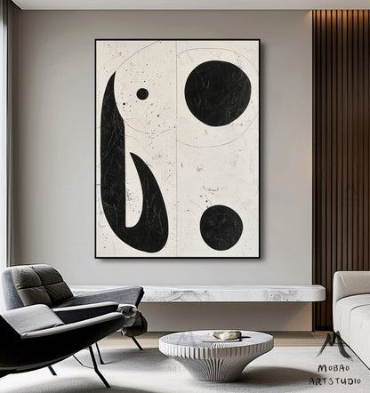 Beige Minimalist Painting Boho Wall Art Beige Textured Art Wabi-Sabi Wall Art Beige Abstract Painting Black Minimalist Wall Art # Elephant
