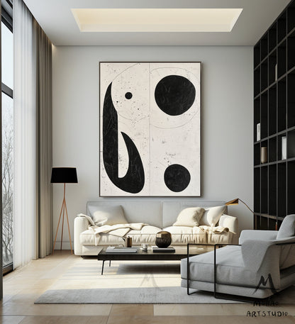 Beige Minimalist Painting Boho Wall Art Beige Textured Art Wabi-Sabi Wall Art Beige Abstract Painting Black Minimalist Wall Art # Elephant