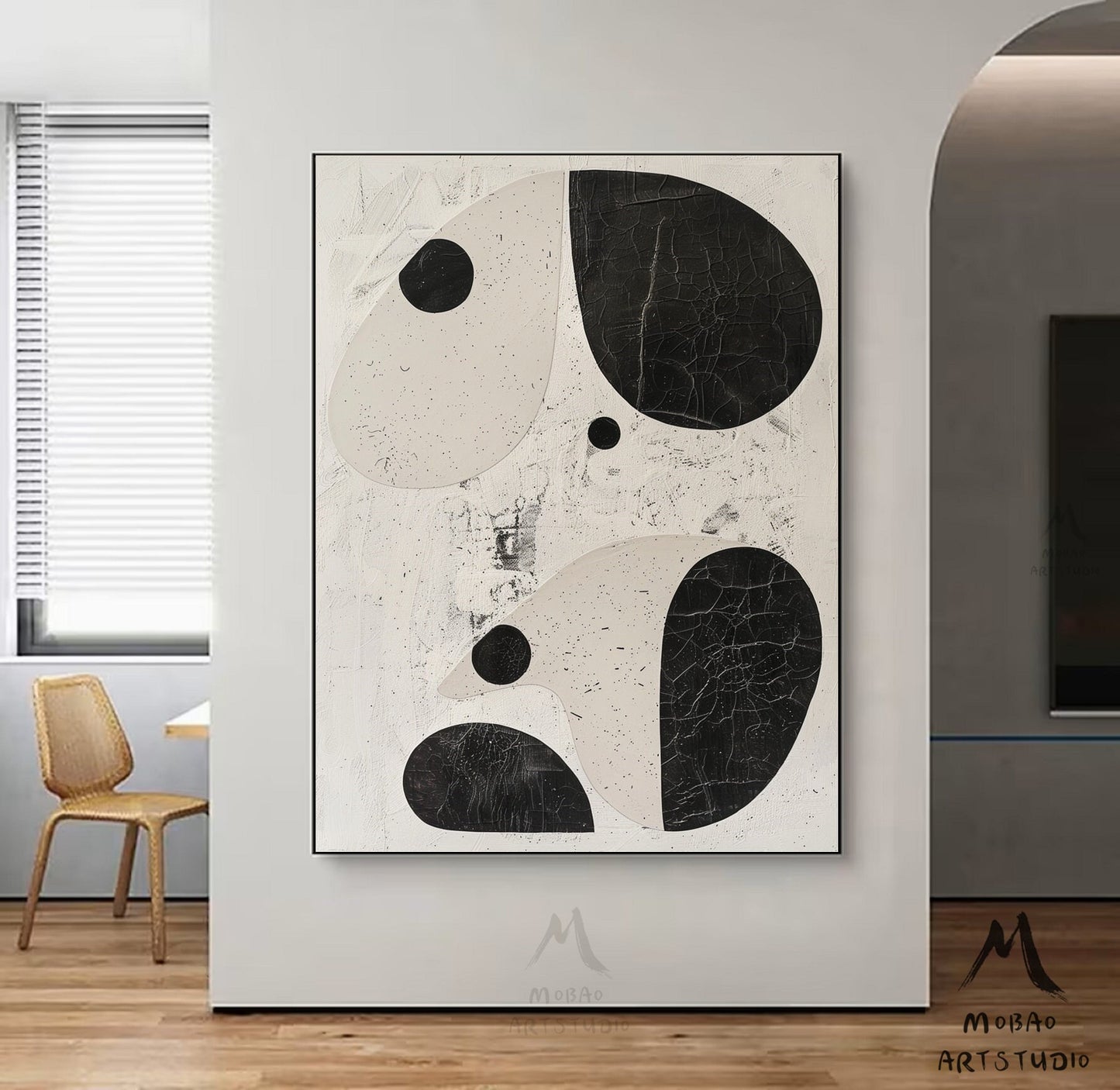 Wabi-Sabi Wall Art Beige Minimalist Wall Art Boho Wall Art Beige Abstract Wall Art Black Minimalist Wall Art Beige Textured Canvas Wall Art