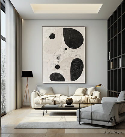 Wabi-Sabi Wall Art Beige Minimalist Wall Art Boho Wall Art Beige Abstract Wall Art Black Minimalist Wall Art Beige Textured Canvas Wall Art