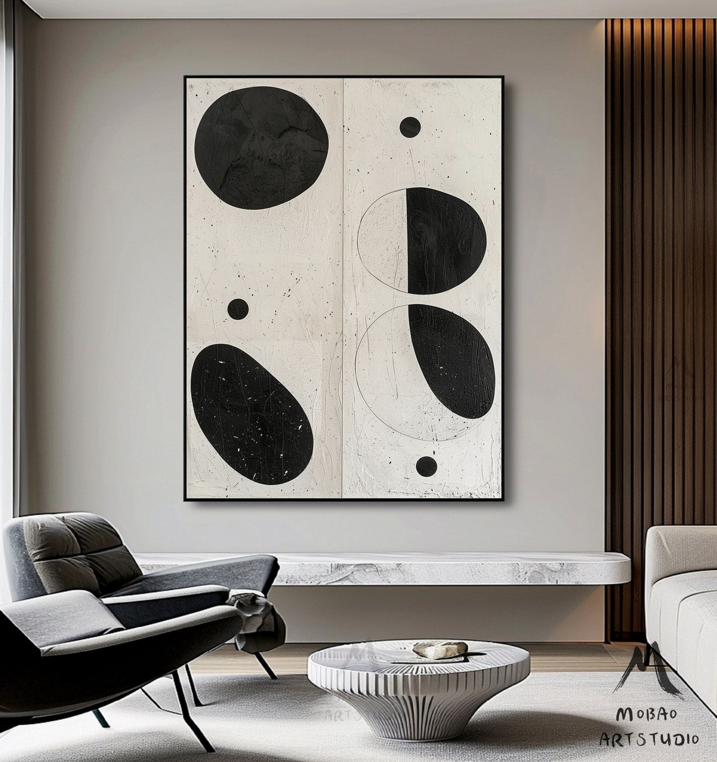 Beige Minimalist Wall Art Boho Wall Art Beige Abstract Wall Art Wabi-Sabi Wall Art Black Minimalist Wall Art Beige Textured Canvas Wall Art