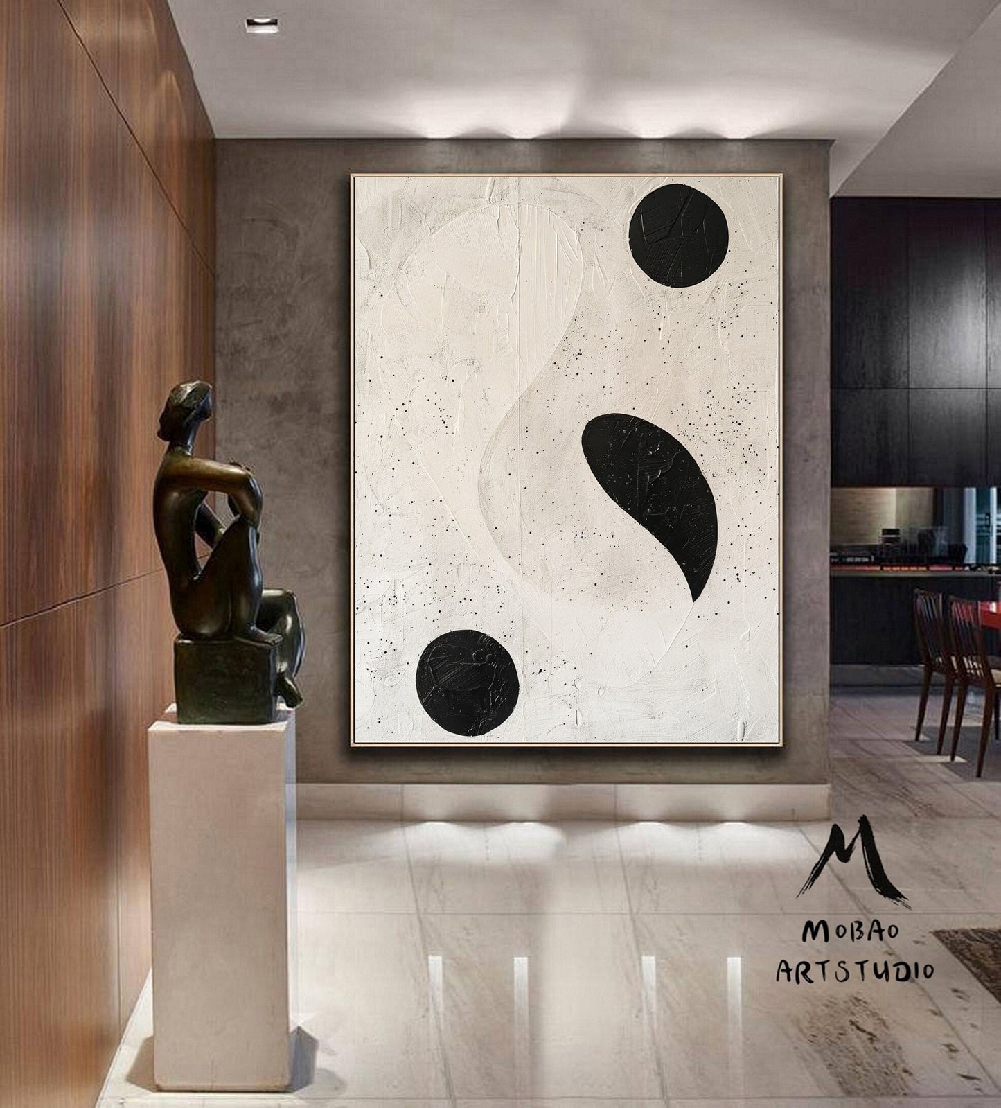 Beige Textured Minimalist Wall Art Wabi-Sabi Wall Art Beige Abstract Wall Art Beige Canvas Wall Art Boho Wall Art Black Minimalist Wall Art