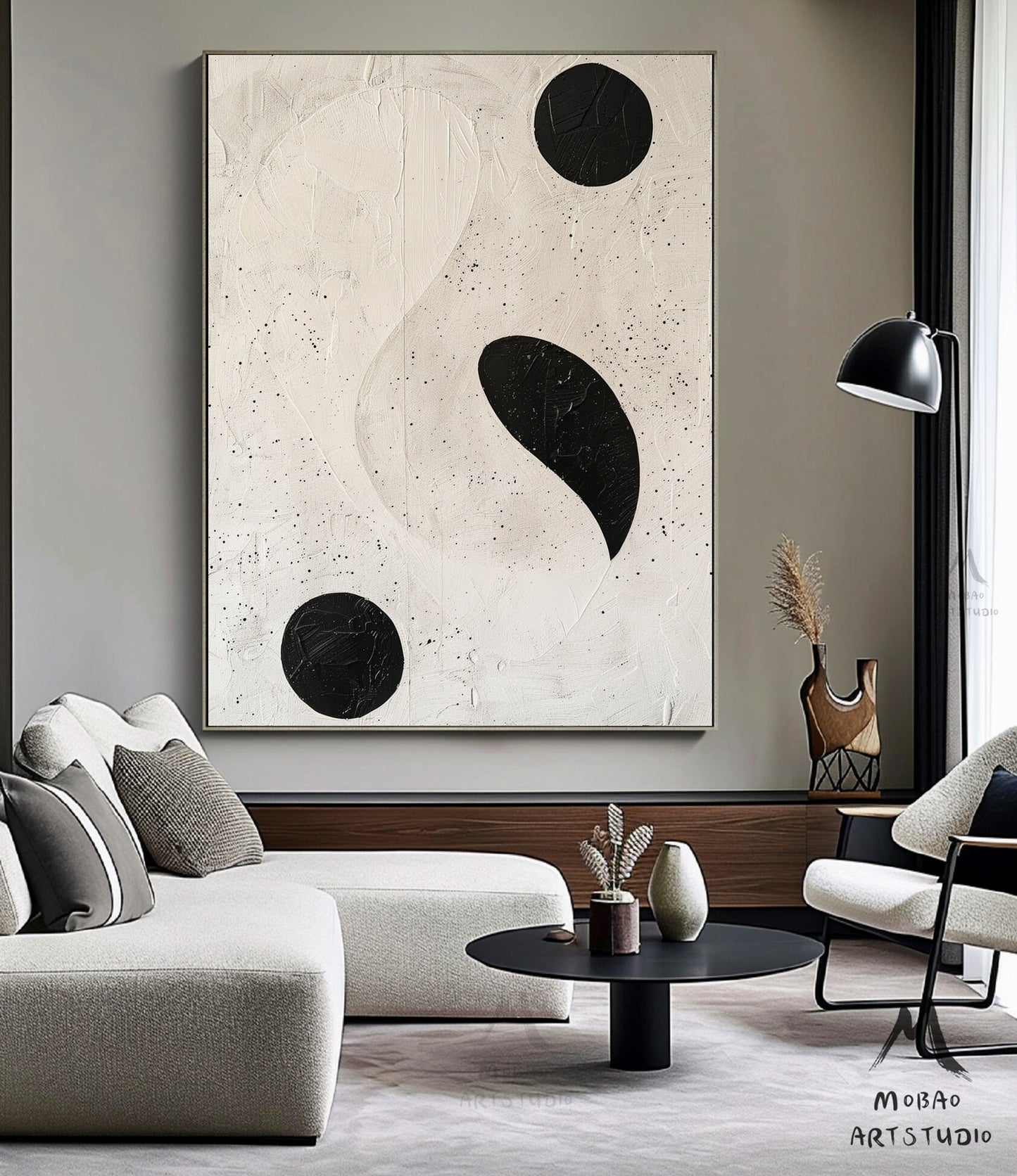 Beige Textured Minimalist Wall Art Wabi-Sabi Wall Art Beige Abstract Wall Art Beige Canvas Wall Art Boho Wall Art Black Minimalist Wall Art