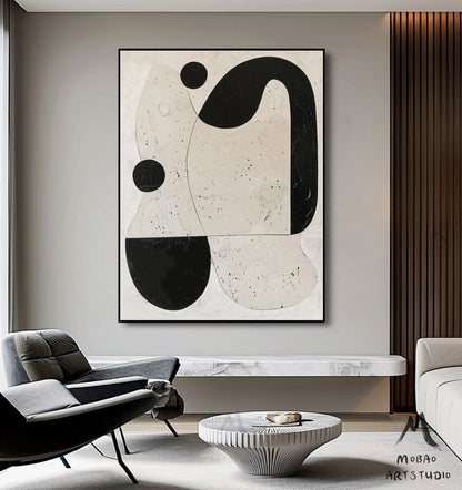 Beige Minimalist Wall Art Beige Canvas Wall Art Boho Wall Art Black Textured Minimalist Wall Art Wabi-Sabi Wall Art Beige Abstract Wall Art